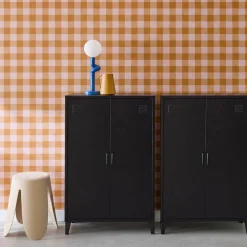Metal chest of drawers with 2 doors (set of 2)