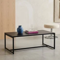 Metal coffee table with metal legs