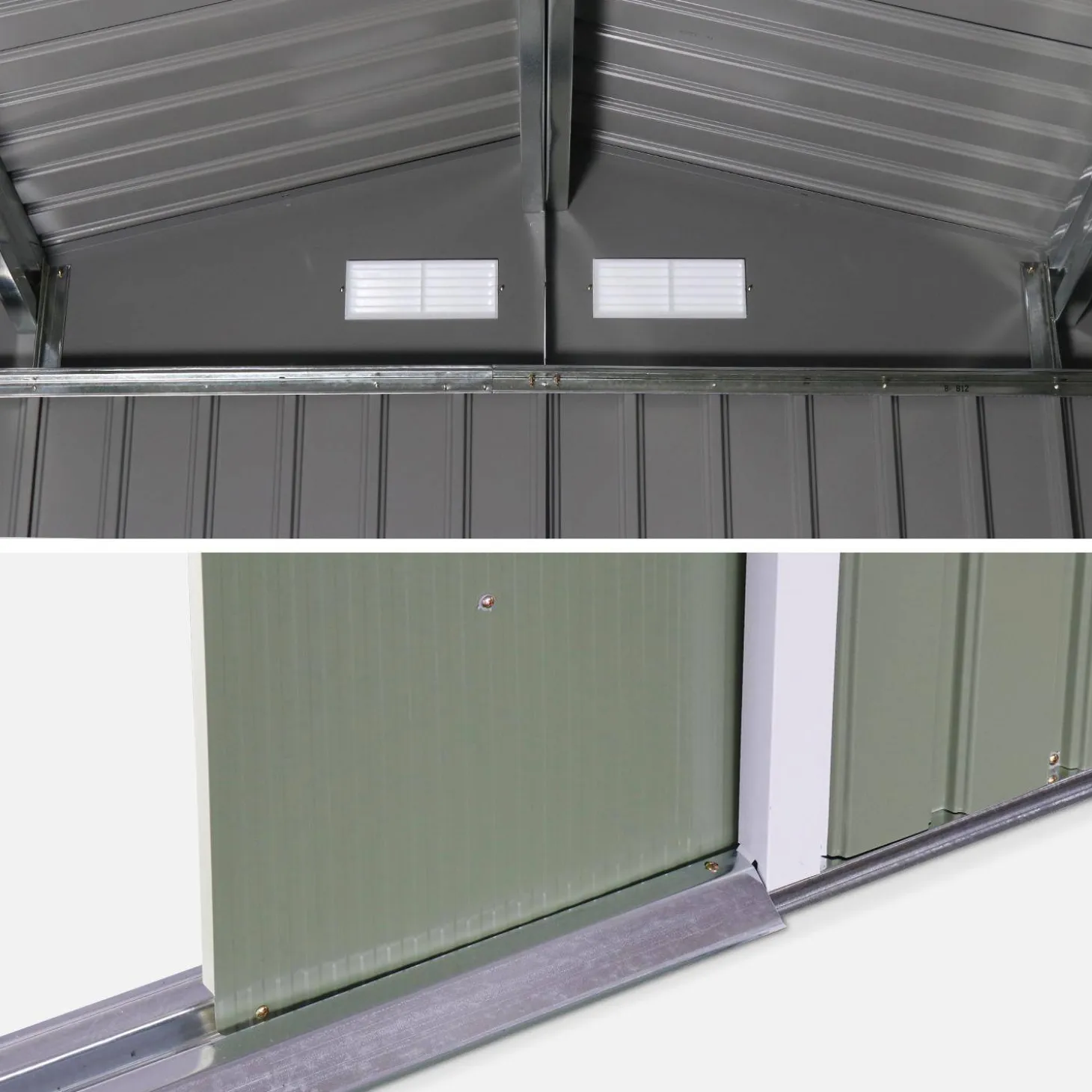 Metal garden shed 5.29m² with anchoring kit