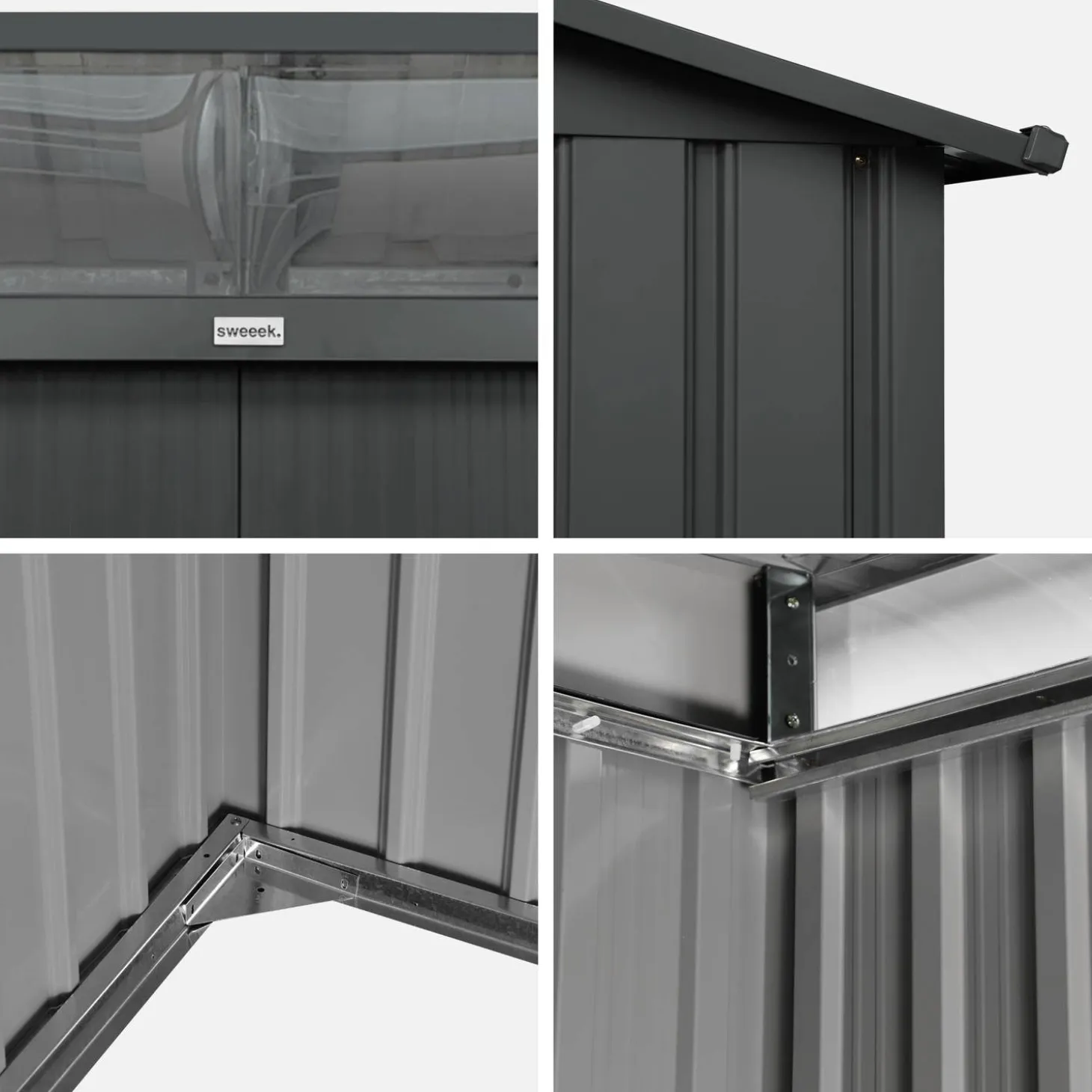 Metal garden shed 4.85m2 with skylight