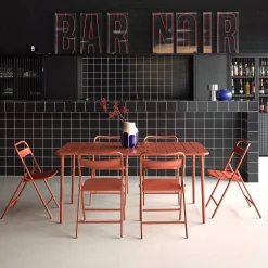 Metal garden table + 6 chairs