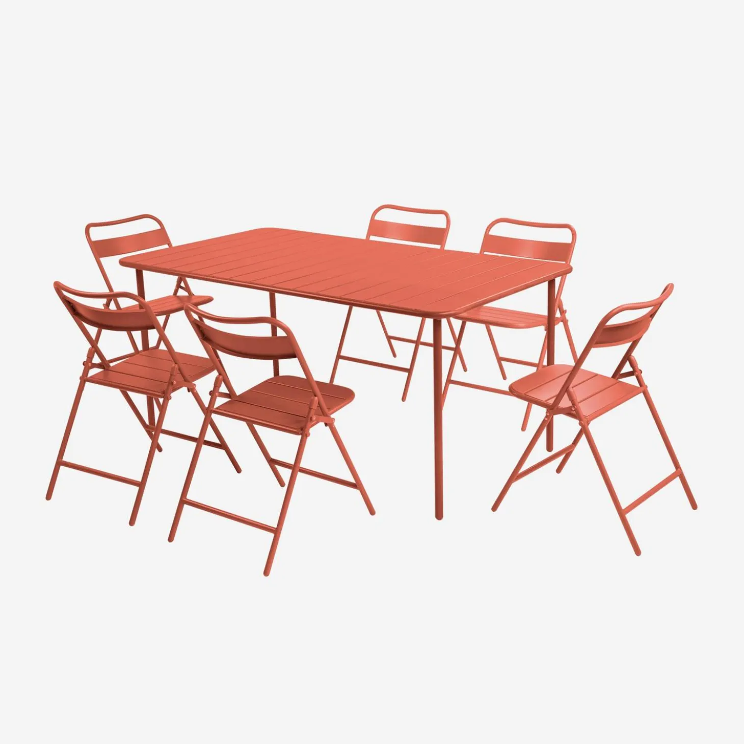 Metal garden table + 6 chairs