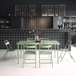 Metal garden table + 6 chairs
