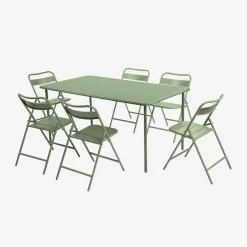Metal garden table + 6 chairs