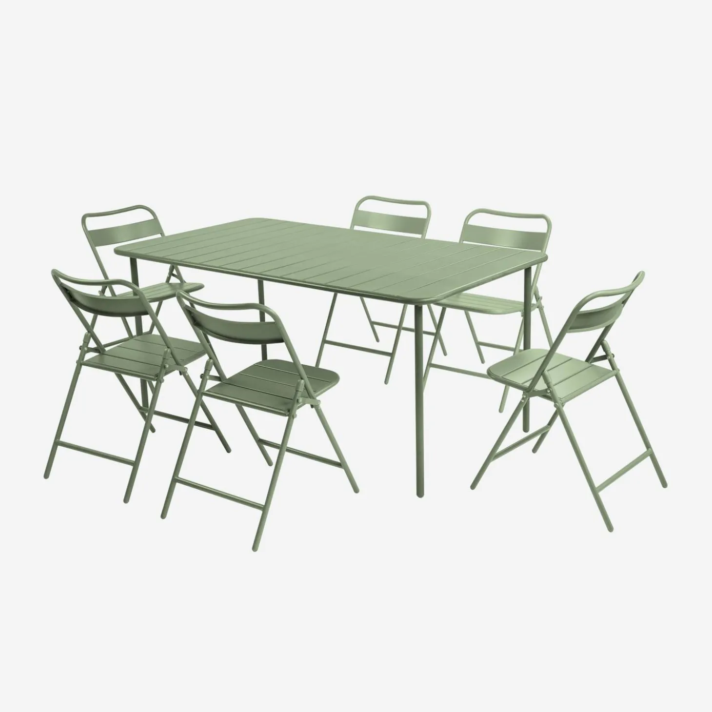 Metal garden table + 6 chairs