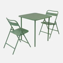 Metal garden table + 2 chairs