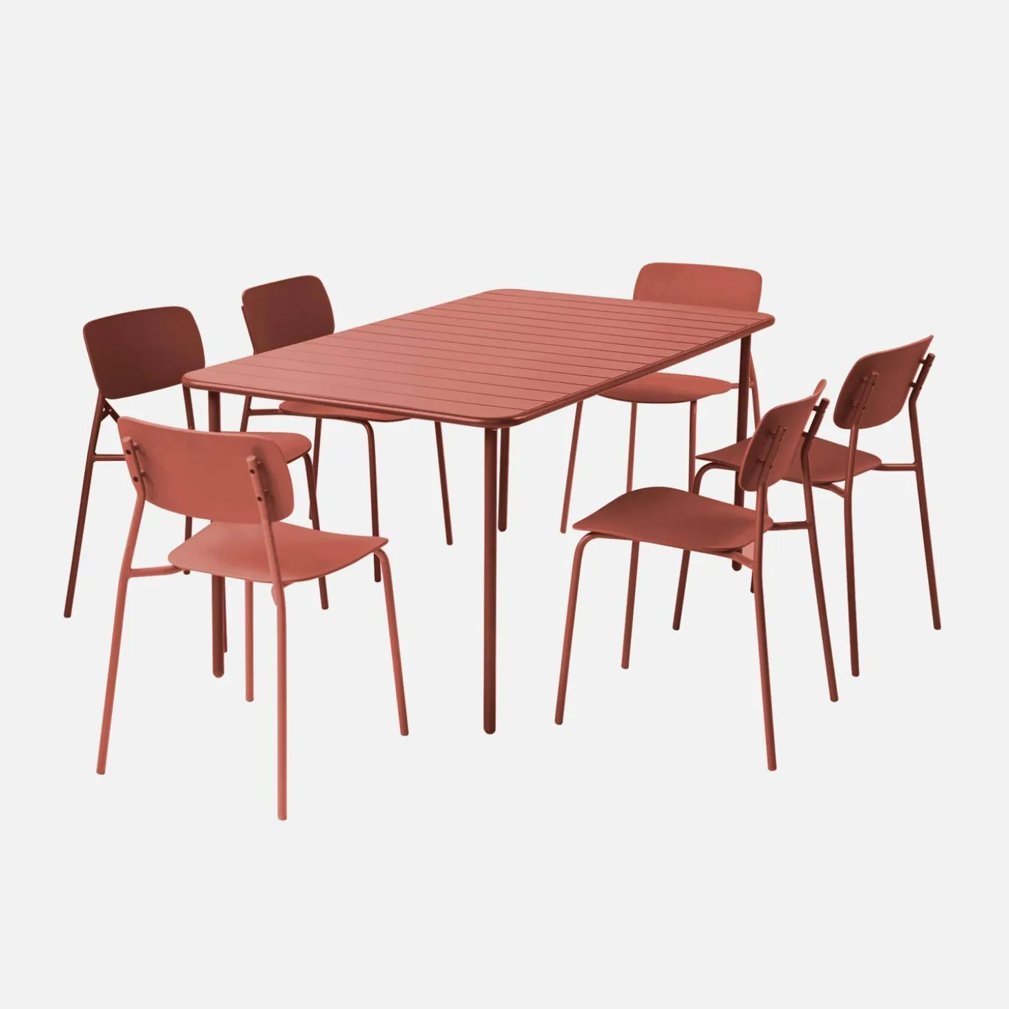 Metal garden table + 6 chairs