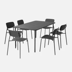 Metal garden table + 6 chairs