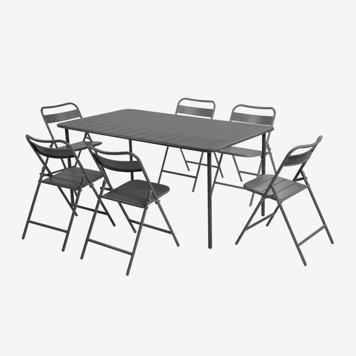 Metal garden table + 6 chairs