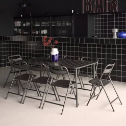 Metal garden table + 8 chairs