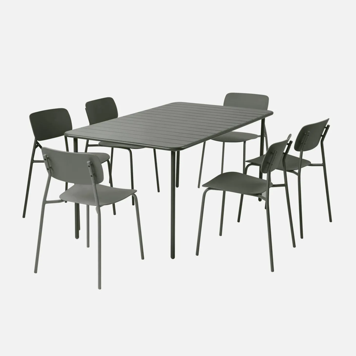Metal garden table + 6 chairs