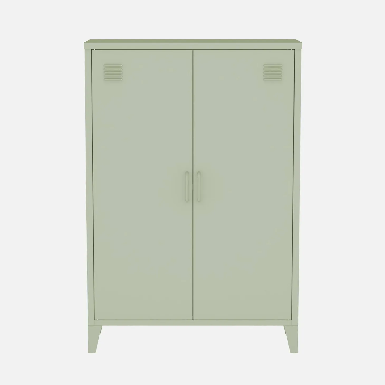 Metal sideboard cabinet with 2 storage compartments, industrial-style