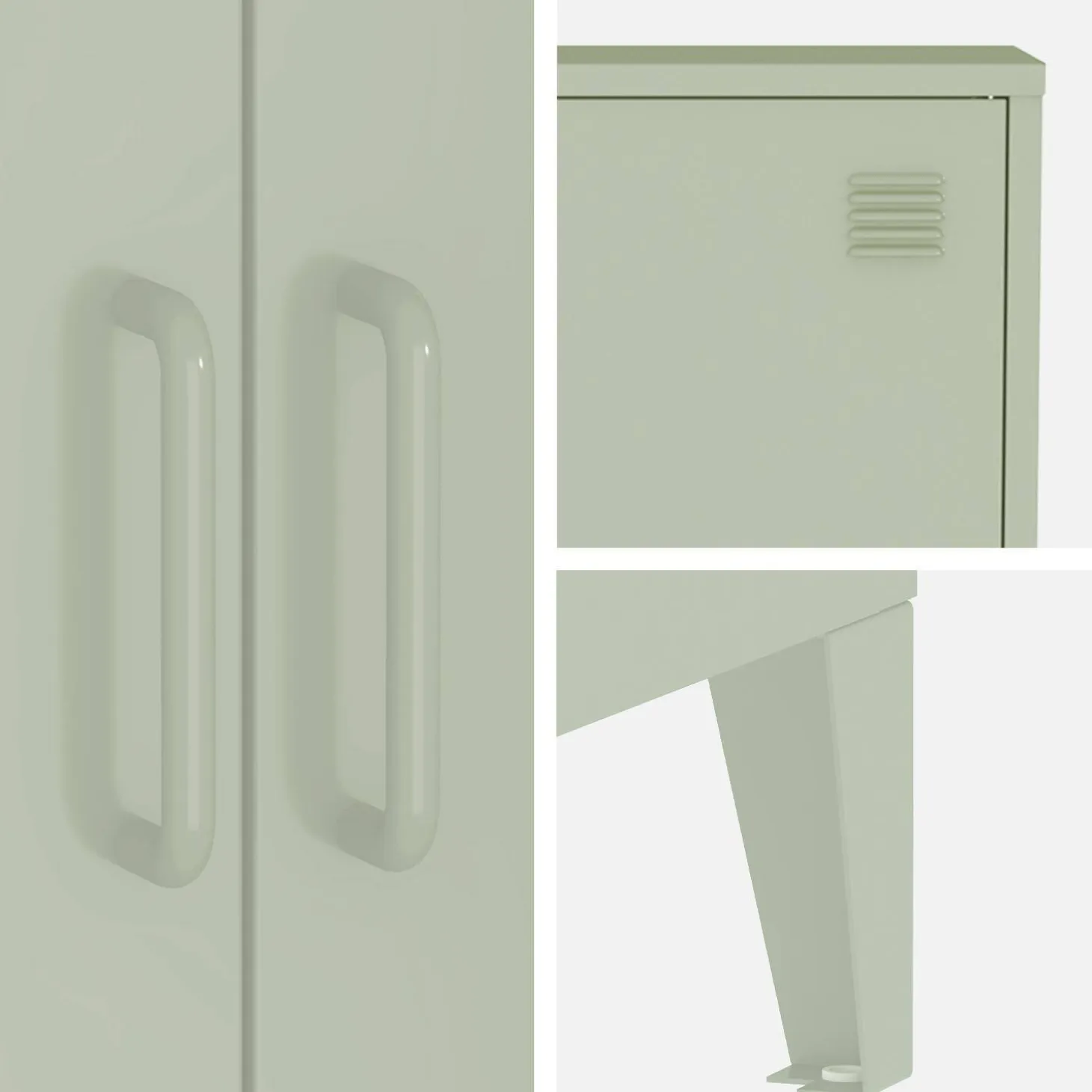 Metal sideboard cabinet with 2 storage compartments, industrial-style