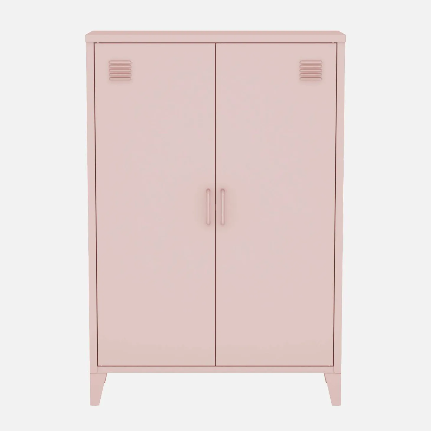 Metal sideboard cabinet with 2 storage compartments, industrial-style