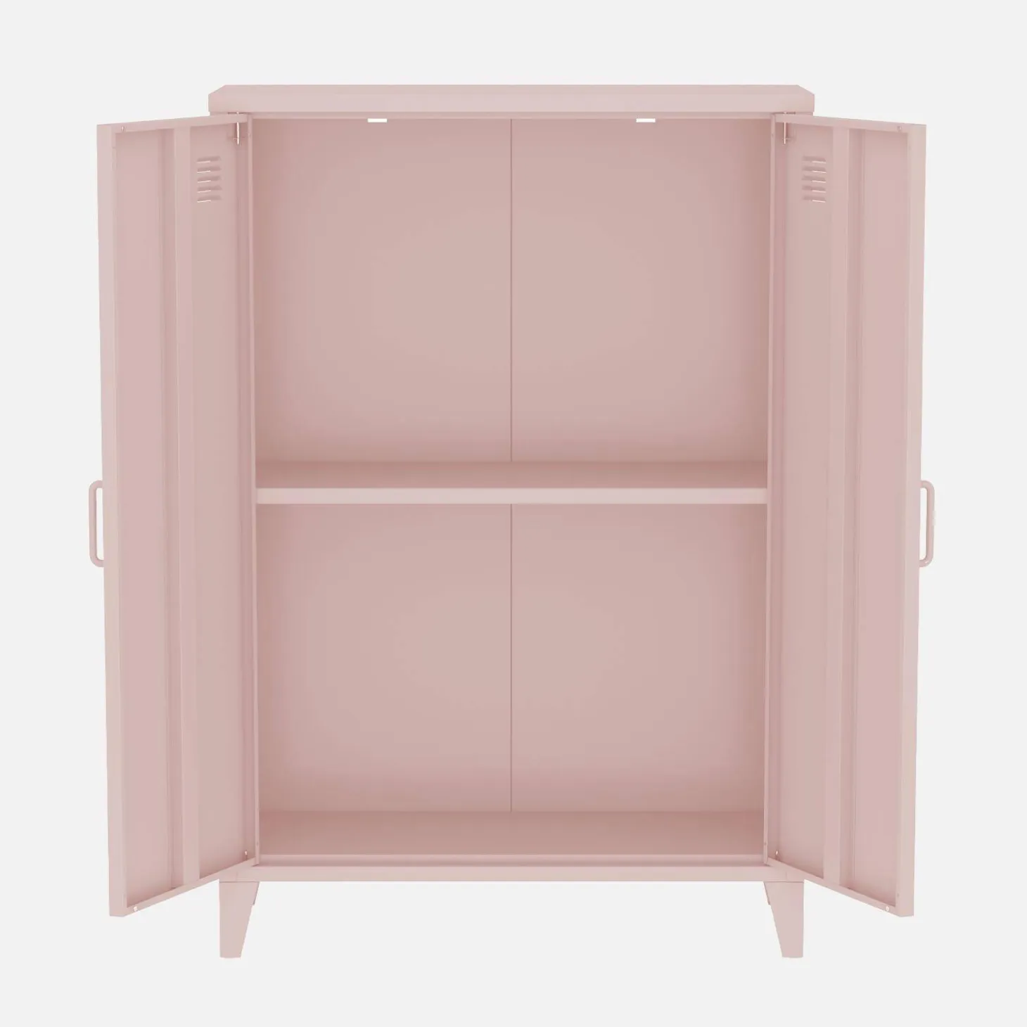 Metal sideboard cabinet with 2 storage compartments, industrial-style