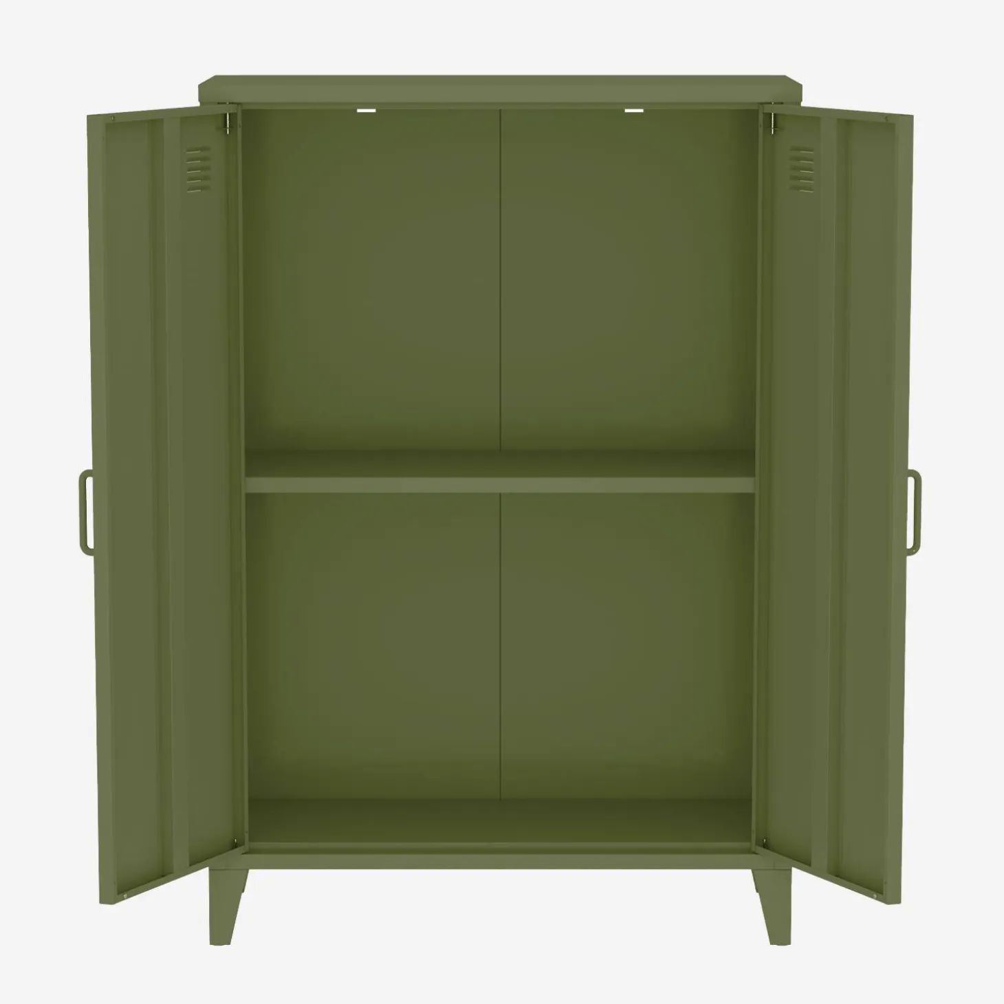 Metal sideboard cabinet with 2 storage compartments, industrial-style