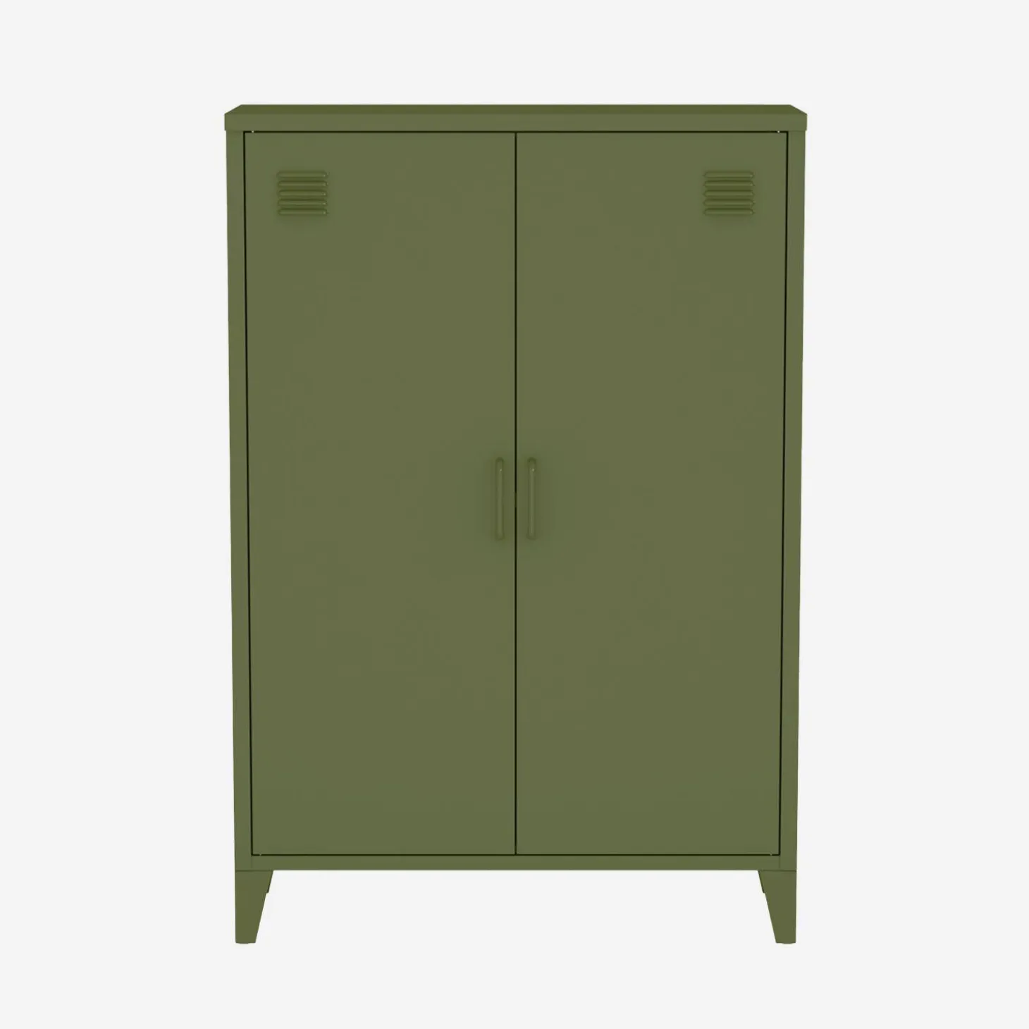 Metal sideboard cabinet with 2 storage compartments, industrial-style