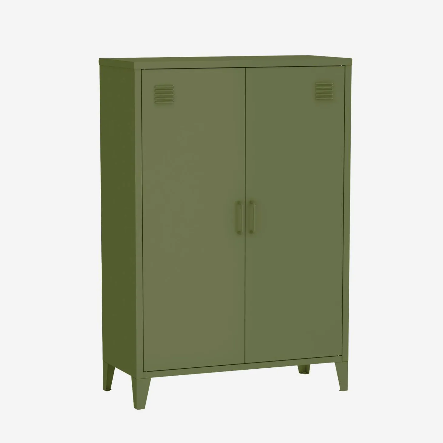 Metal sideboard cabinet with 2 storage compartments, industrial-style