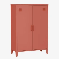 Metal sideboard cabinet with 2 storage compartments, industrial-style