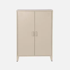 Metal sideboard cabinet with 2 storage compartments, industrial-style