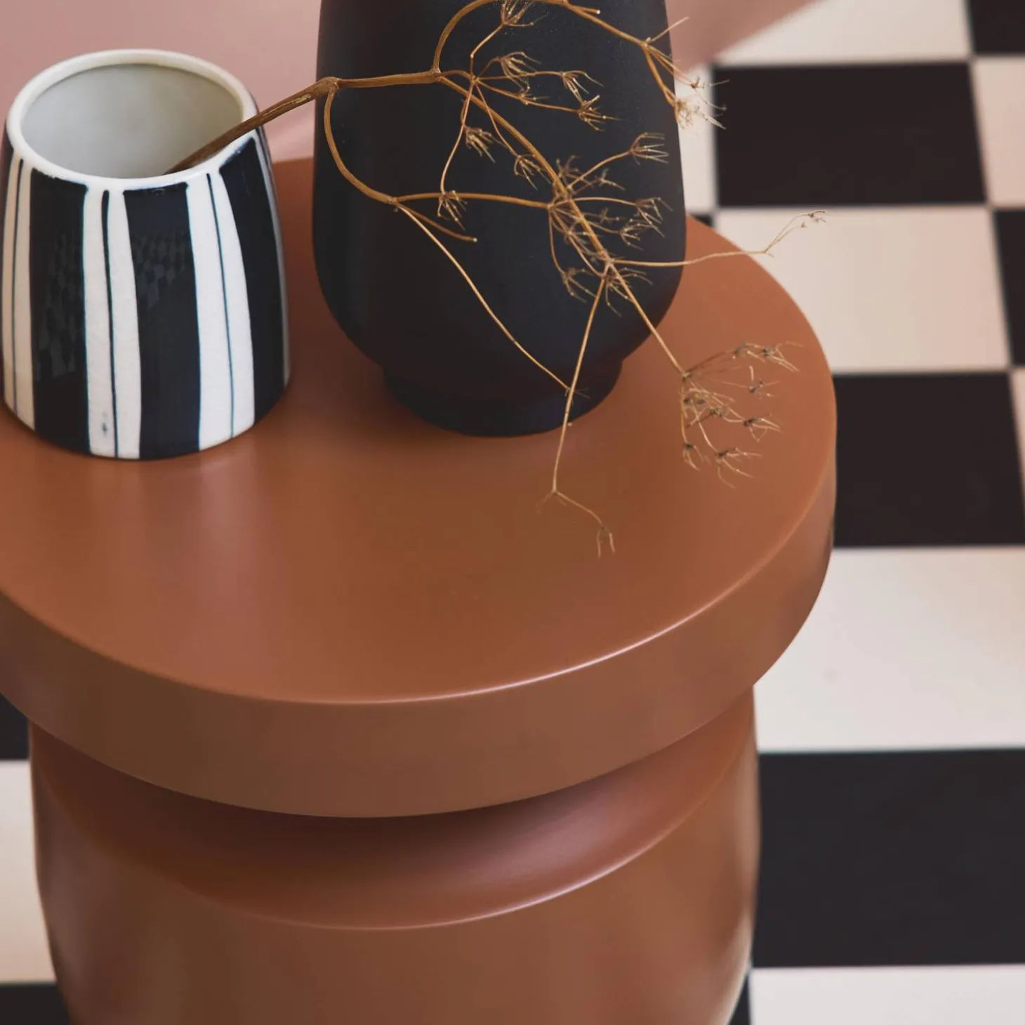 Metal side table