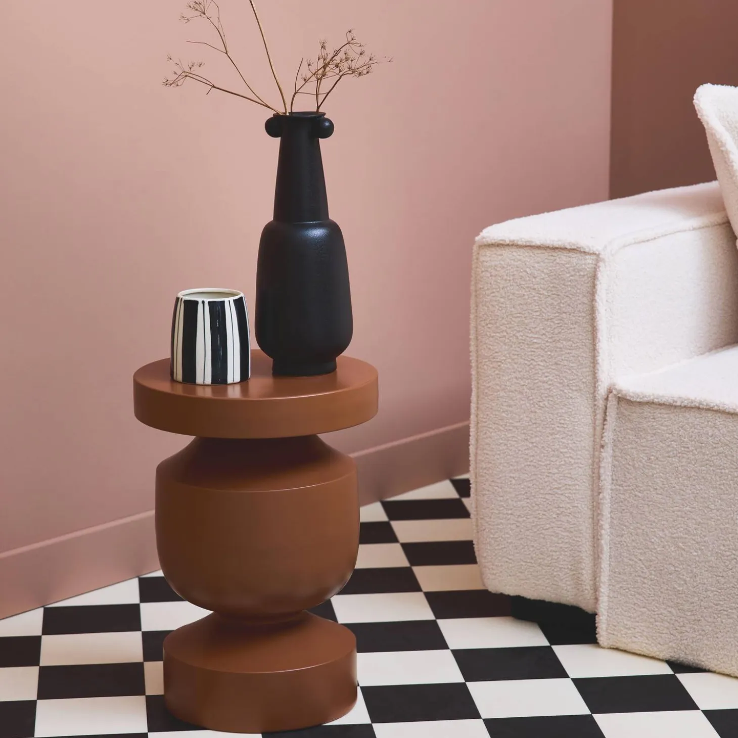 Metal side table