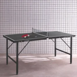 Mini folding indoor table tennis table with 4 bats and 6 balls