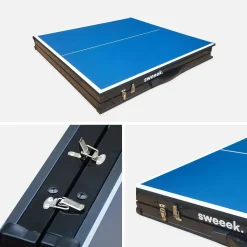 Mini folding indoor table tennis table with 4 bats and 6 balls