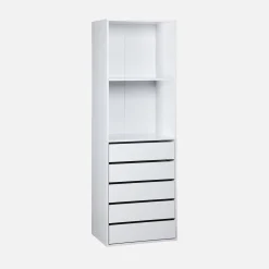 Modular open wardrobe drawer and shelf unit