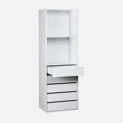 Modular open wardrobe drawer and shelf unit