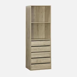 Modular open wardrobe drawer and shelf unit