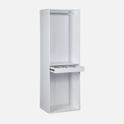 Modular open wardrobe rail unit
