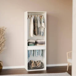 Modular open wardrobe rail unit