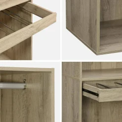 Modular open wardrobe rail unit