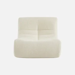 Modular scandinavian armchair in textured boucle fabric