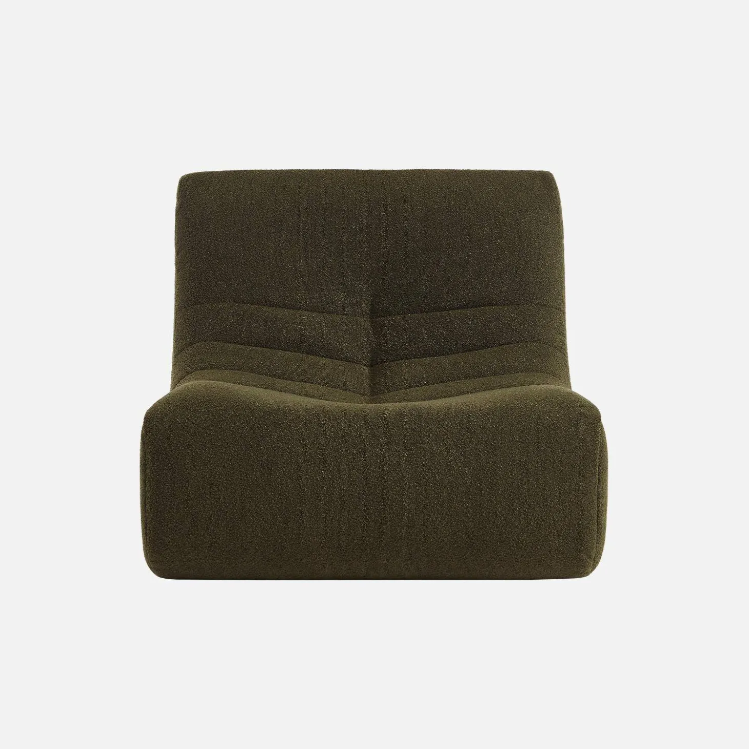 Modular scandinavian armchair in textured boucle fabric