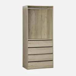 Modular wardrobe kit with 4 units
