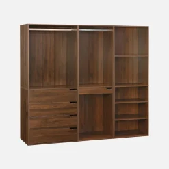 Modular wardrobe kit wood decor 3 elements