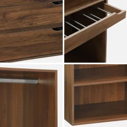Modular wardrobe kit wood decor 3 elements