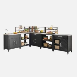 6-module stainless steel outdoor kitchen