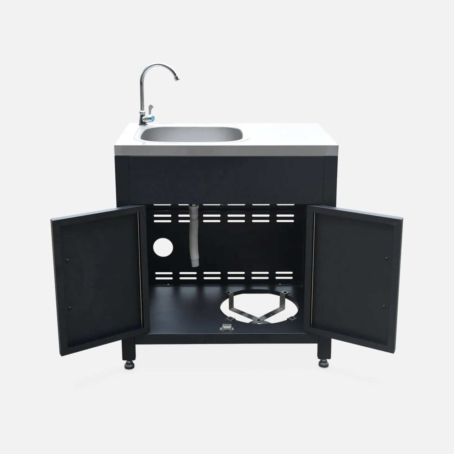 6-module stainless steel outdoor kitchen