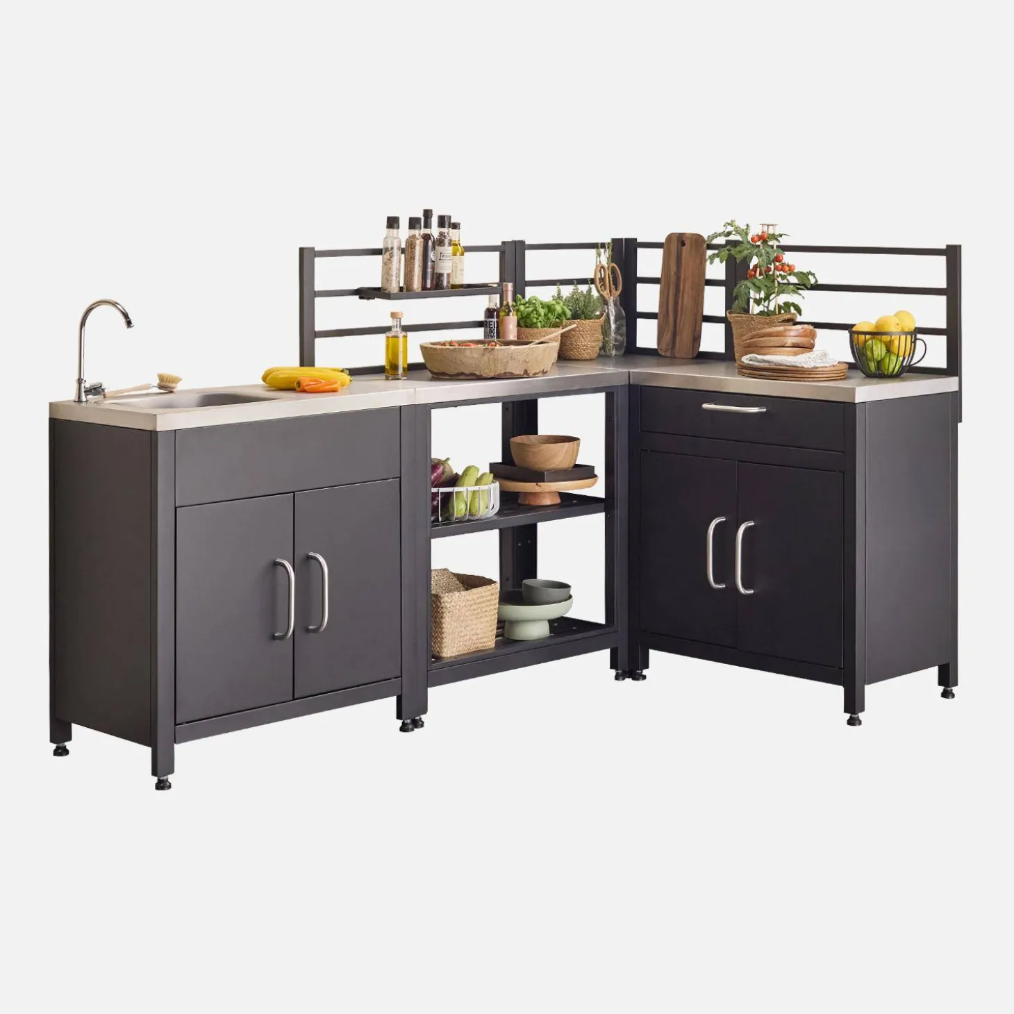 4-module stainless steel outdoor kitchen