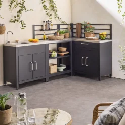 4-module stainless steel outdoor kitchen