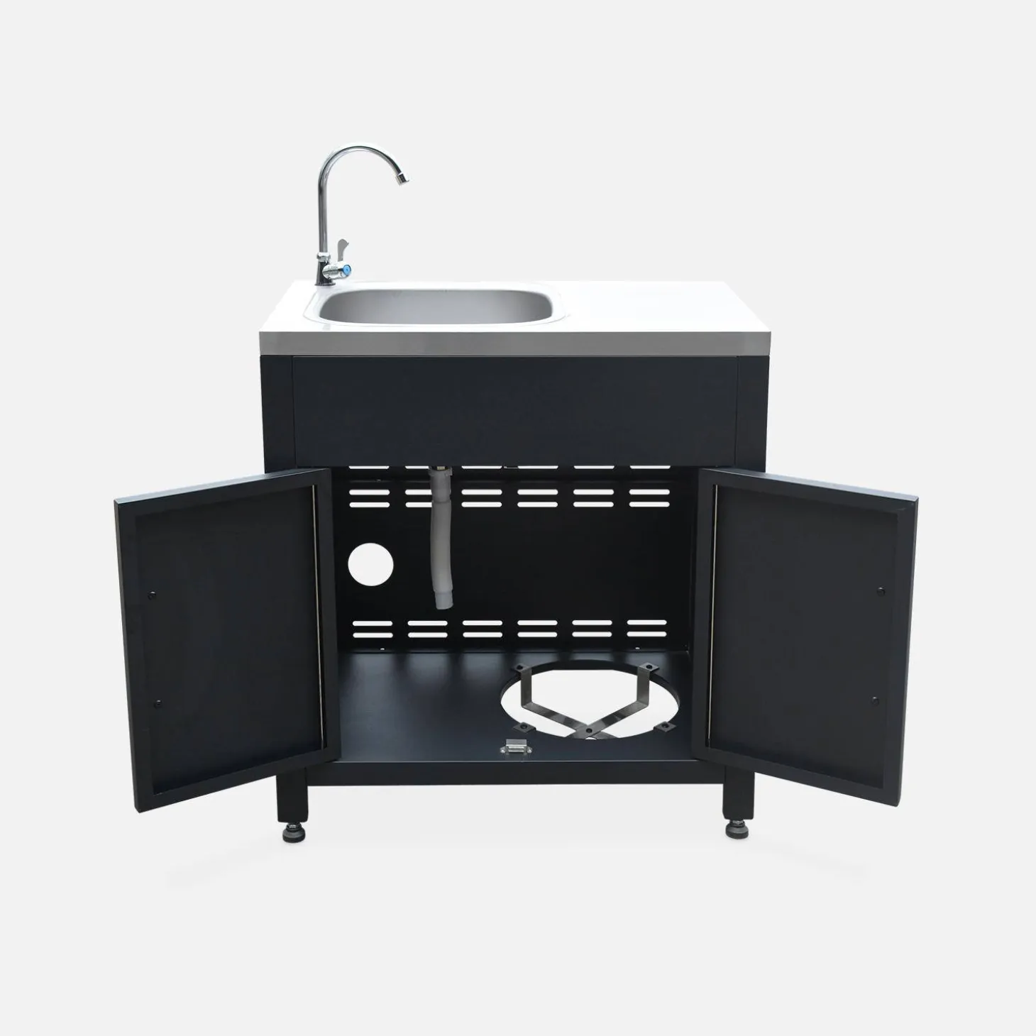 4-module stainless steel outdoor kitchen
