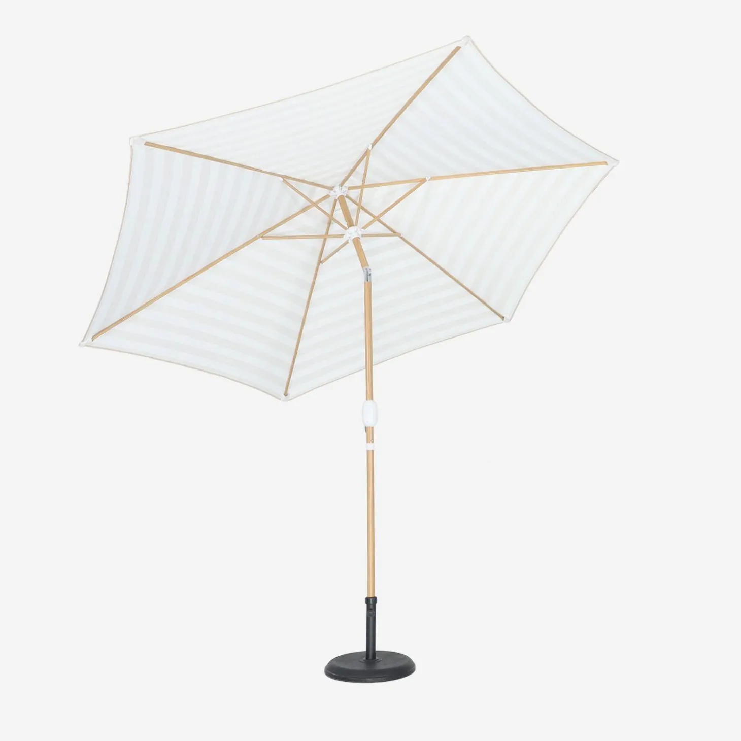 3m round center pole parasol, wood-effect pole