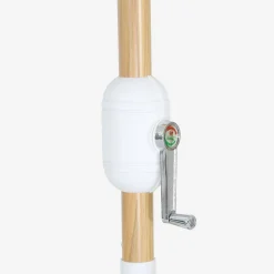 3m round center pole parasol, wood-effect pole