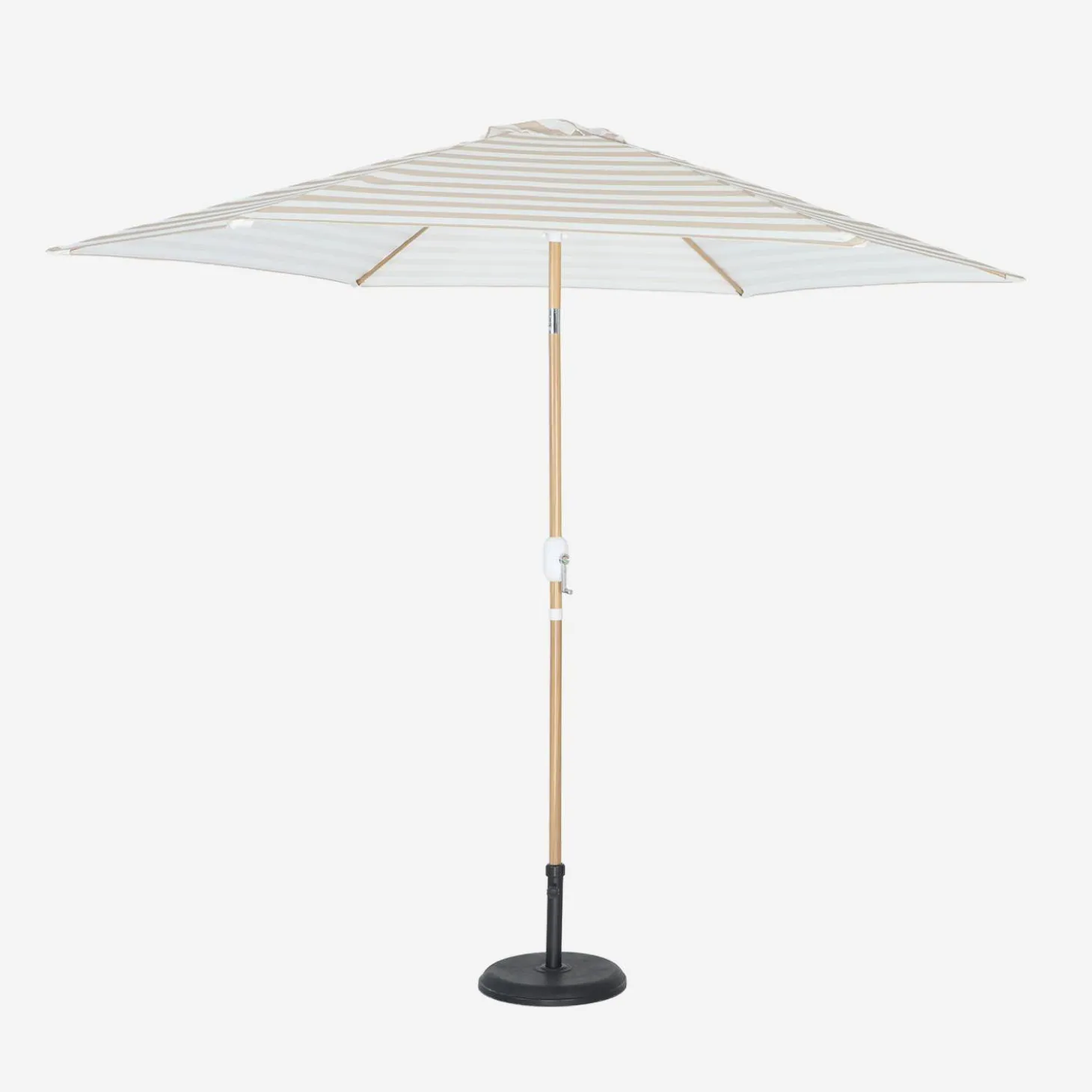 3m round center pole parasol, wood-effect pole