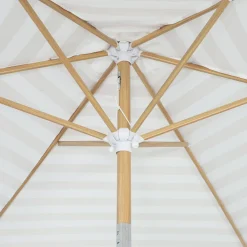 3m round center pole parasol, wood-effect pole