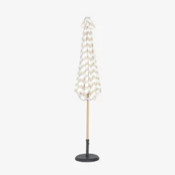 3m round center pole parasol, wood-effect pole