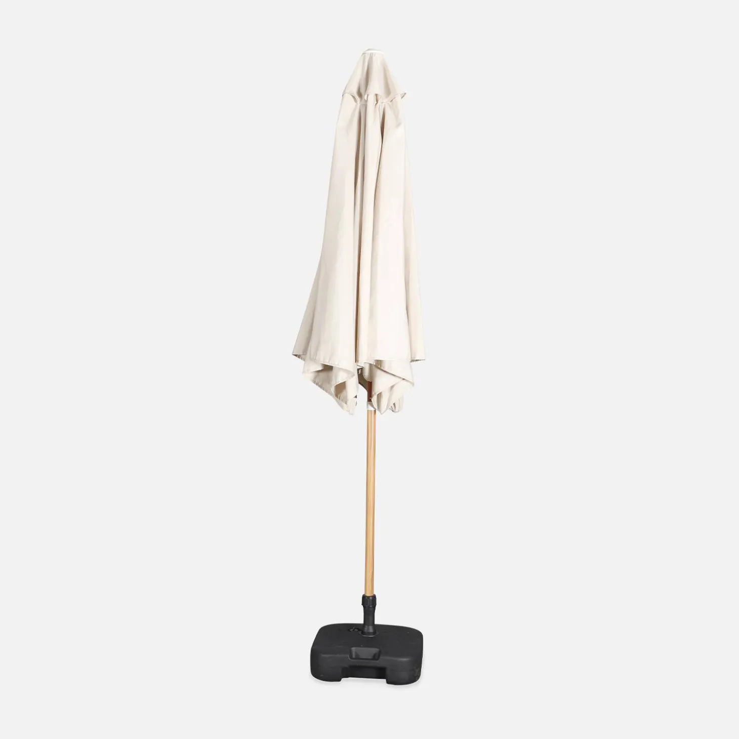 3m round center pole parasol, wood-effect pole